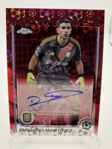 EMILIANO MARTINEZ AUTO 5/5≈1/1 BOOKEND. Topps Chrome LOGOFRACTOR ASTON VILLA for sale on Ebay