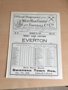 West Ham V Everton Programme 1929 for sale on Ebay