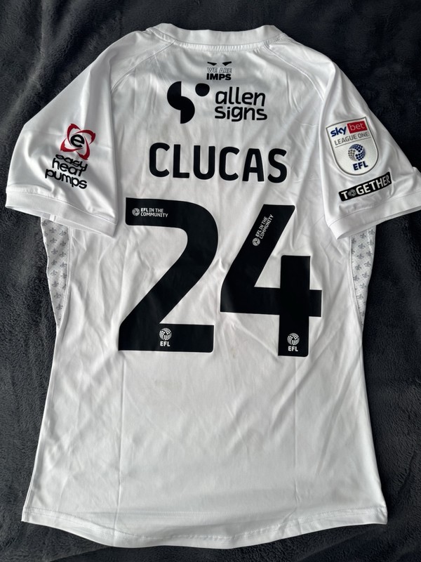 Match Worn Sam Clucas Lincoln City Shirt Unwashed for sale on Ebay