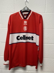 Vintage Middlesbrough FC Errea Shirt 1996-97 Home Long Sleeve Adult L for sale on Ebay