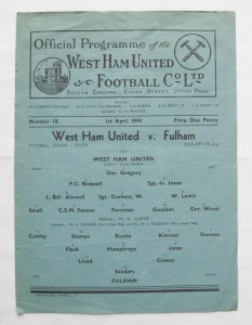 WEST HAM UNITED v FULHAM 1943/1944 *VG Condition Football Programme for sale on Ebay