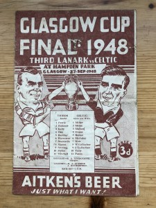 GLASGOW CUP FINAL FOOTBALL PROGRAMME THIRD LANARK V CELTIC 1948 for sale on Ebay