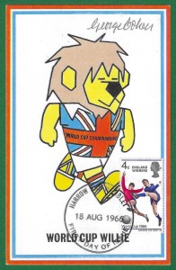1966 WORLD CUP WILLIE CARD, SIGNED BY GEORGE COHEN, FULHAM & ENGLAND. for sale on Ebay