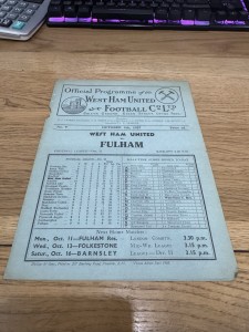 WEST HAM V FULHAM 1937-1938 for sale on Ebay