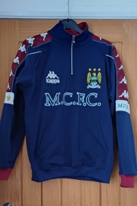 Manchester City Retro 1990s 1/4 Zip Kappa Training Sweatshirt Size L for sale on Ebay