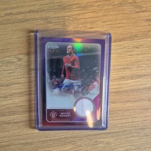 Wayne Rooney Player Worn Patch Auto /15 Topps Manchester United Chrome Deluxe for sale on Ebay