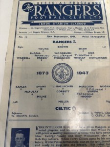 RANGERS v CELTIC Sept 1947 for sale on Ebay
