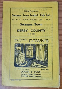 1945/1946 Swansea Town v Derby County football programme - 21 February 1946 for sale on Ebay