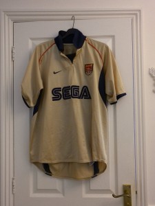 ORIGINAL ARSENAL FOOTBALL GOLD SHIRT 2001-02 - AWAY NIKE L for sale on Ebay