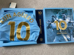 Sergio Aguero Signed Manchester City Legends Collectors Box Set RRP £360 for sale on Ebay