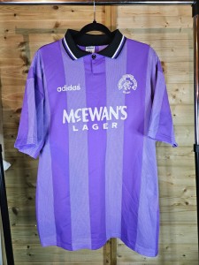 Rare Original Rangers 1994/1995 Third Lilac Shirt LARGE ADIDAS VGC for sale on Ebay