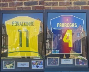 Ronaldinho & Fabregas Signed & Framed Brazil/Barcalona Football Shirts Legends  for sale on Ebay