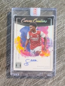 2020 Panini Impeccable PL Canvas Bukayo Saka /25 Oncard Auto Arsenal London for sale on Ebay