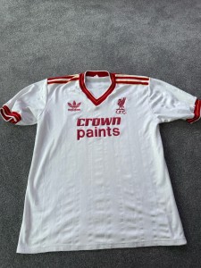 Liverpool 1985 1986 1987 Adidas White Away Shirt - Size Large - SUPER RARE! for sale on Ebay