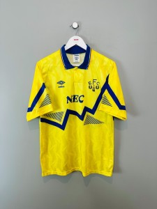 EVERTON 1990/92 AWAY SHIRT (size L)  UMBRO ORIGINAL VINTAGE FOOTBALL SHIRT for sale on Ebay