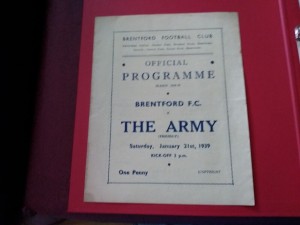 1938/9 BRENTFORD v THE ARMY (FRIENDLY) for sale on Ebay