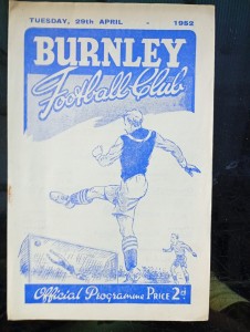 29.4.1952 Burnley v  Hamburg. Friendly. 4 pages . Very Rare for sale on Ebay