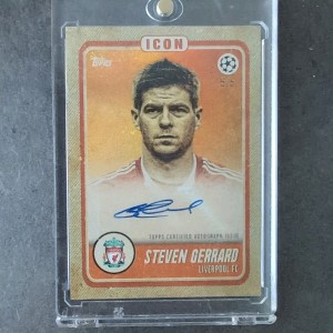 Topps Jamal Musiala Curated Platinum Steven Gerrard Auto 5/5 - Liverpool FC for sale on Ebay