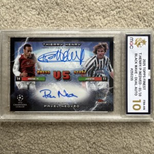 2024/25 Topps Thierry Henry / Pavel Nedved Dual Auto 1/10 Arsenal Juventus SSP  for sale on Ebay