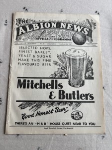 West Bromwich Albion V Walsall 1941/42 (Ex Bound Volume- Slight Mark) for sale on Ebay