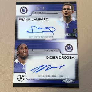 Didier Drogba Frank Lampard Dual Auto Topps Chrome UCC 24/25  5/10 Chelsea   for sale on Ebay
