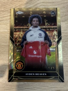 2025 Topps Chrome Manchester United Deluxe Ayden Heaven Superfractor 1/1 for sale on Ebay