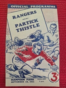 Rangers v Partick Thistle programme.  29/9/1952 for sale on Ebay