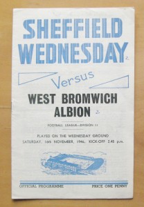 SHEFFIELD WEDNESDAY v WEST BROMWICH ALBION 1946/1947 VG Cond Football Programme for sale on Ebay