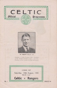 SCOTTISH LEAGUE CUP FOOTBALL PROGRAMME GLASGOW CELTIC V RANGERS 1949 for sale on Ebay