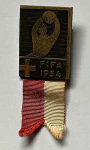 ORIGINAL 1954 WORLD CUP FIFA RIBBON PRESS BADGE for sale on Ebay