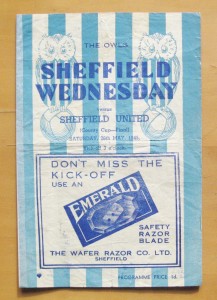SHEFFIELD WEDNESDAY v SHEFFIELD UNITED County Cup Final 1944/1945 Fair/Good Cond for sale on Ebay