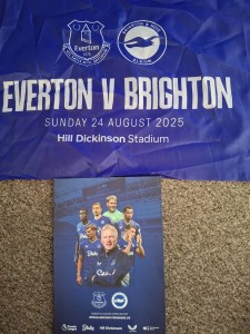 EVERTON v BRIGHTON  24/8/2025 OFFICIAL  PROGRAMME & HALF & HALF FLAG  for sale on Ebay