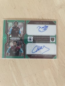 Panini Prizm 22/23 - VERY RARE Dual Auto - Tevez & Mascherano Green West Ham for sale on Ebay