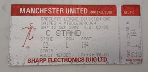 1988/1989 MANCHESTER UNITED v MIDDLESBROUGH UNUSED MATCH TICKET for sale on Ebay