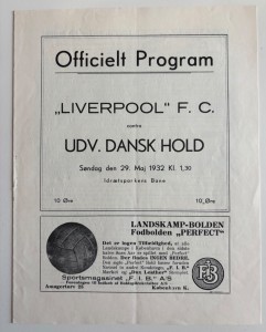 1931/32 Denmark Select v Liverpool tour match in Copenhagen, very rare programme for sale on Ebay