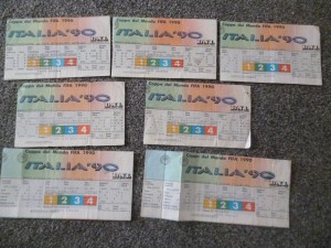 x7 - World Cup 1990 Italia 90 Football Match Ticket Collection / Job Lot for sale on Ebay