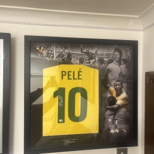 Pele signed Framed Brazil shirt- Comes with coa and beckets  for sale on Ebay