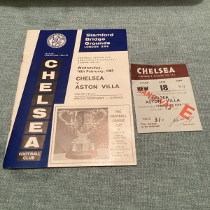 1964/5 Chelsea v Aston Villa league cup semi final plus rare Match ticket. for sale on Ebay