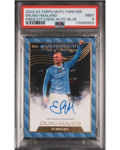 2023-24 Topps Manchester City Forever Erling Haaland /10 Autograph Graded PSA 9 for sale on Ebay