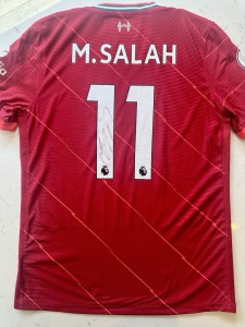 Signed Mo Salah Liverpool FC Match Jersey Home Shirt 2021-22 Season for sale on Ebay