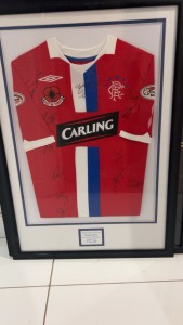 Glasgow Rangers Signed and Framed Football Shirt for sale on Ebay
