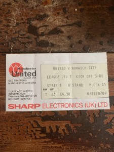 Manchester United V Norwich City 01/12/1984 League Division 1 Ticket for sale on Ebay
