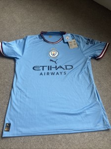 Puma Manchester City Treble Winners Commemorative Jersey 2022/23 – Size Large for sale on Ebay