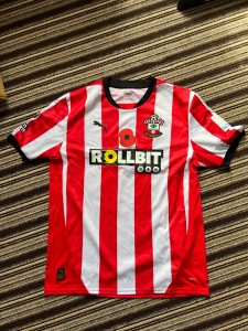 Nathan Wood hand signed Southampton Match Issue Premier League Poppy Shirt for sale on Ebay