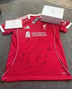 Liverpool FC Signed squad shirt 25/26 Autographed x16 Salah VVD + Liverpool COA for sale on Ebay