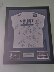 Rangers FC squad signed away shirt 2024-25 with COA and proof for sale on Ebay