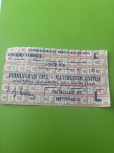Birmingham City Manchester United 1977 Ticket for sale on Ebay