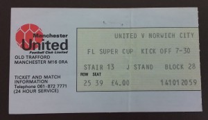  Manchester United v Norwich City  1985 Football League Super Cup -  Low Crowd for sale on Ebay