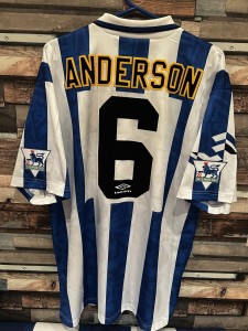 Sheffield Wednesday 1993 Home Shirt - REMAKE - Viv Anderson XXL for sale on Ebay