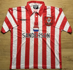 ORIGINAL SOUTHAMPTON 1995/97 Home Football Shirt LARGE PONY Rare for sale on Ebay